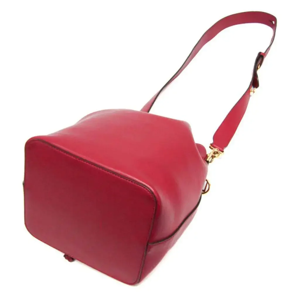 FENDI Red Leather Shoulder Bag